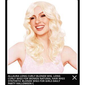 New Allaura Long Curly Blonde Wig